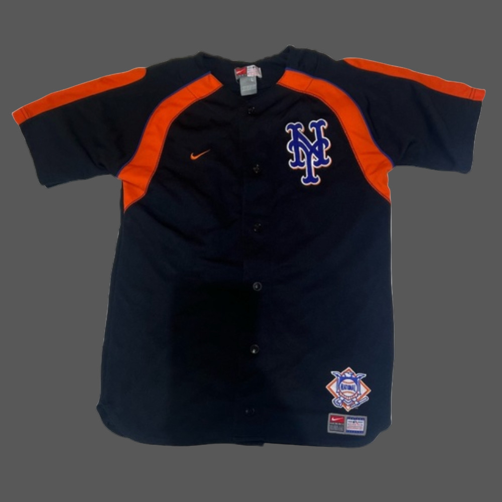Nike Kids New York Mets Navy and Orange Baseball Jersey